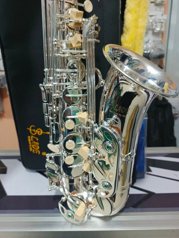 Saxofón alto Eb nuevo Slade designed USA plateado - Imagen 4