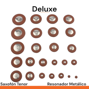 Juego de zapatillas Deluxe resonador metalico para saxofon tenor