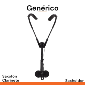 Arnes saxholder genérico con gancho negro para clarinete saxofón