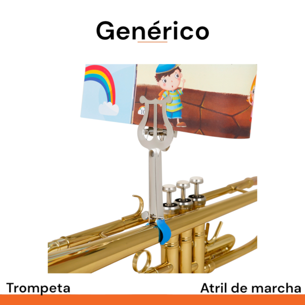 Atril de marcha con gancho plastico genérico para trompeta - Imagen 5