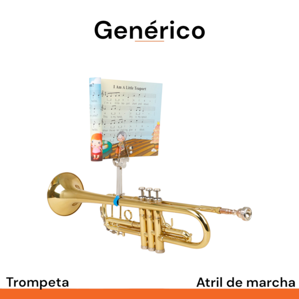 Atril de marcha con gancho plastico genérico para trompeta - Imagen 4