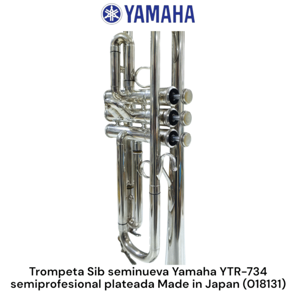 Trompeta Sib seminueva Yamaha YTR-734 Rever semiprofesional Japan plateada - Imagen 16
