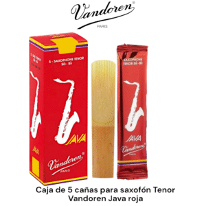 Caja de 5 cañas para saxofón tenor Vandoren Java roja