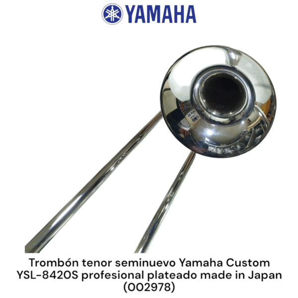 Trombón tenor seminuevo Yamaha YSL-8420S profesional plateado made in Japan - Imagen 18