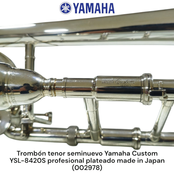 Trombón tenor seminuevo Yamaha YSL-8420S profesional plateado made in Japan - Imagen 21