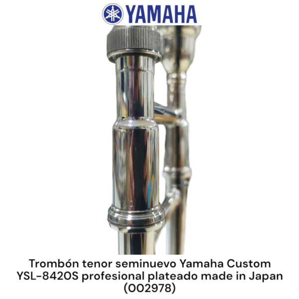 Trombón tenor seminuevo Yamaha YSL-8420S profesional plateado made in Japan - Imagen 12