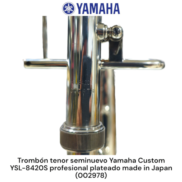 Trombón tenor seminuevo Yamaha YSL-8420S profesional plateado made in Japan - Imagen 14