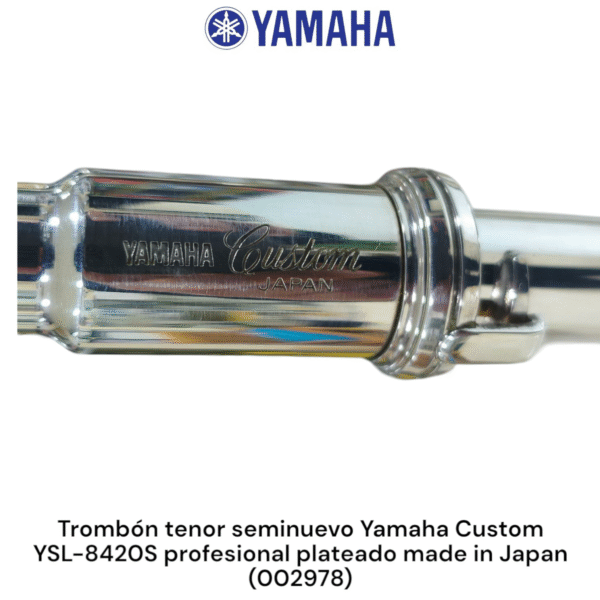 Trombón tenor seminuevo Yamaha YSL-8420S profesional plateado made in Japan - Imagen 6