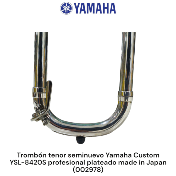 Trombón tenor seminuevo Yamaha YSL-8420S profesional plateado made in Japan - Imagen 15